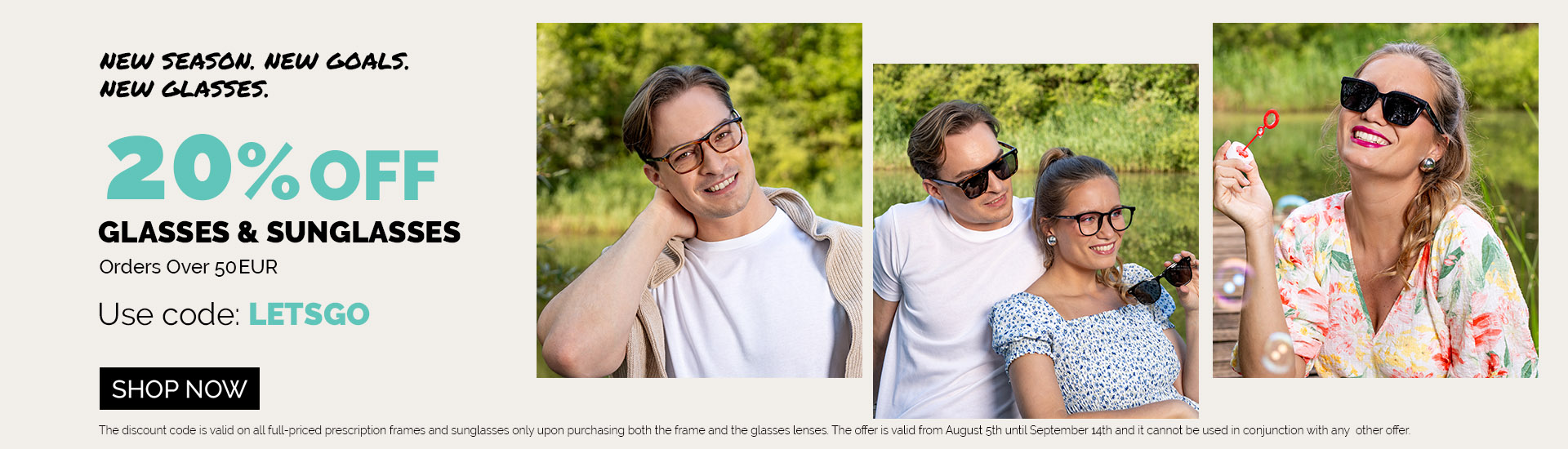 20% off frames and sunglasses