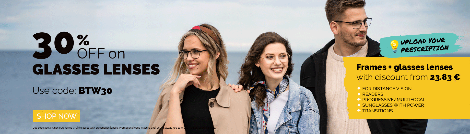 30% off on glasses lenses