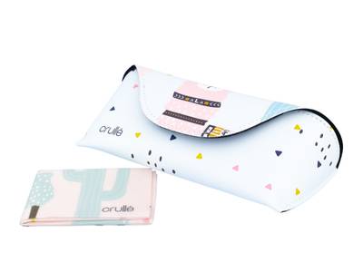 Glasses case Crullé with cleaning cloth - Desert Lama