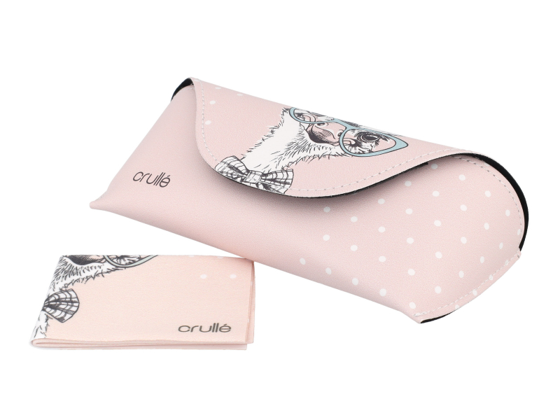 Glasses case Crullé with cleaning cloth - Lady Ostrich 