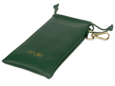 Crullé glasses pouch - green